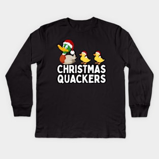 Christmas Quackers Cute Matching Family Christmas Kids Long Sleeve T-Shirt